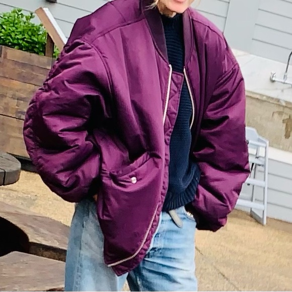 The Frankie Shop Astra Bomber Jacket - Royal Purple - Picture 4 of 6